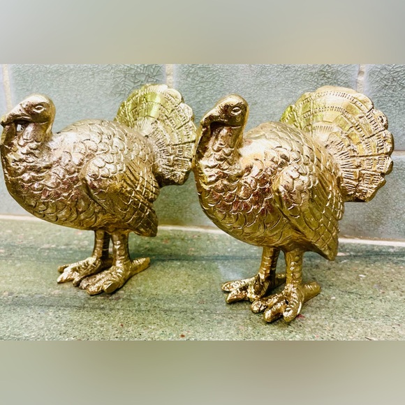Set of 2 metal turkey figures- Thanksgiving Decor - Picture 2 of 5